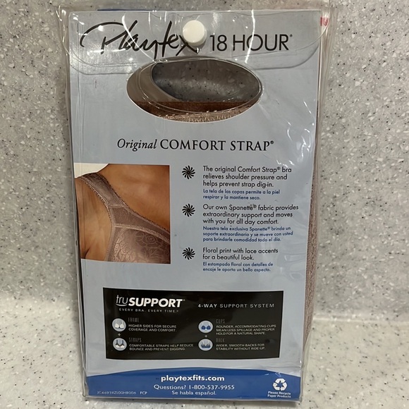 PLAYTEX 18 Hour Wire Free #4693 Bra~52DD~Toffee~NIP~Shoulder Comfort~2015 - Picture 5 of 6